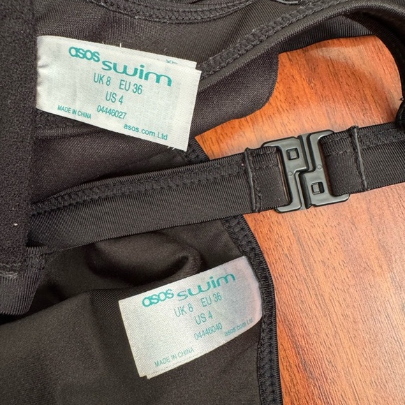 ASOS Swim High Waist Black Mesh 2 piece bikini - Picture 5 of 5